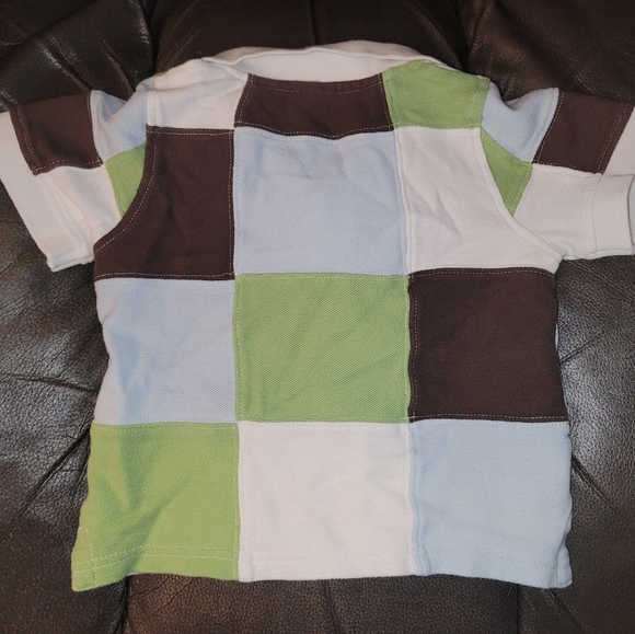 💙 Vintage Gymboree Plaid For Spring Colour Block Pique Golf Shirt Toddler Boys - Picture 4 of 4